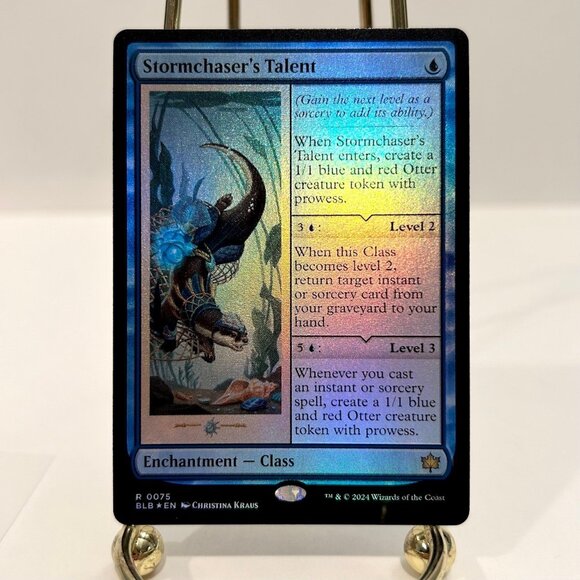 STORMCHASER'S TALENT Rare Foil Bloomburrow Pack Fresh Mint MTG - Picture 1 of 3